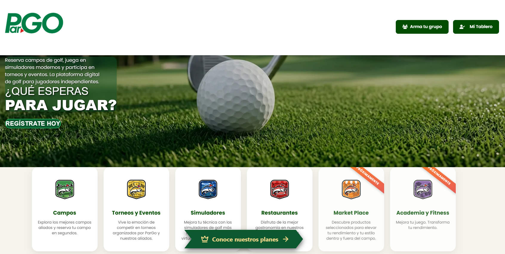 ParGo — plataforma de golf
